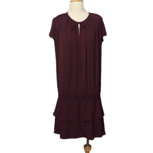 AMANDA UPRICHARD Women's Medium Maroon Ellis Dress Drop Waist Cocktail Party New
